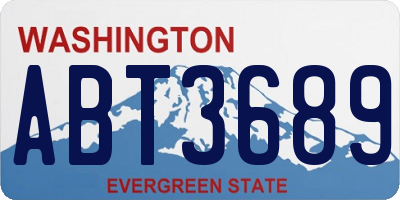WA license plate ABT3689