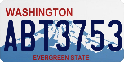 WA license plate ABT3753