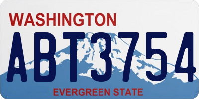 WA license plate ABT3754