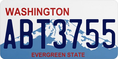 WA license plate ABT3755