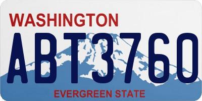 WA license plate ABT3760