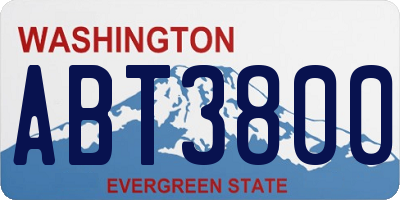WA license plate ABT3800