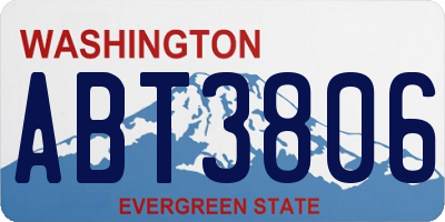 WA license plate ABT3806