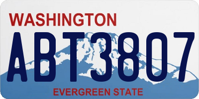 WA license plate ABT3807