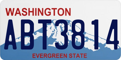 WA license plate ABT3814
