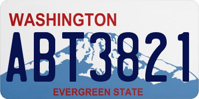 WA license plate ABT3821