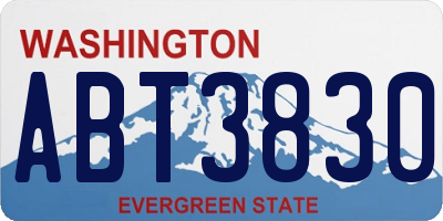 WA license plate ABT3830