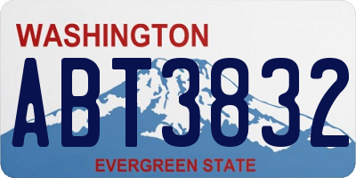 WA license plate ABT3832
