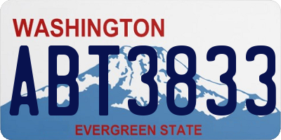 WA license plate ABT3833