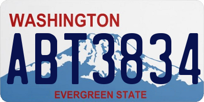 WA license plate ABT3834