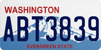 WA license plate ABT3839