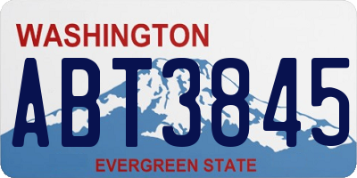 WA license plate ABT3845