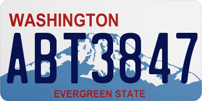 WA license plate ABT3847