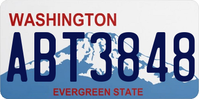 WA license plate ABT3848