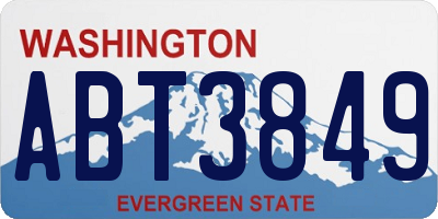 WA license plate ABT3849