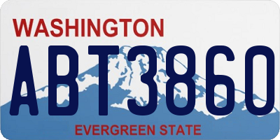 WA license plate ABT3860
