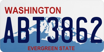 WA license plate ABT3862