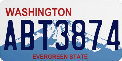 WA license plate ABT3874