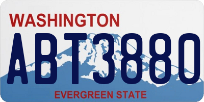 WA license plate ABT3880