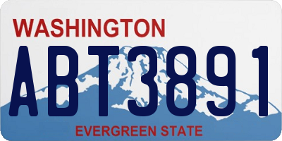 WA license plate ABT3891