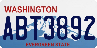 WA license plate ABT3892