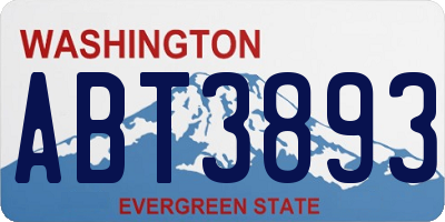 WA license plate ABT3893