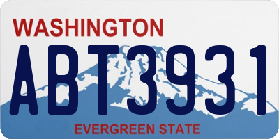 WA license plate ABT3931