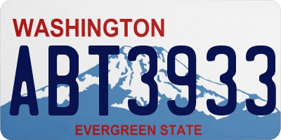 WA license plate ABT3933