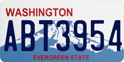WA license plate ABT3954