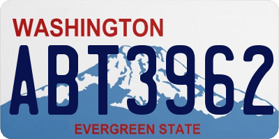 WA license plate ABT3962