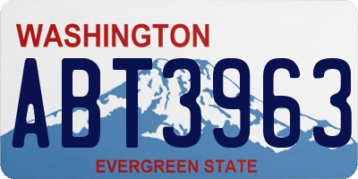 WA license plate ABT3963