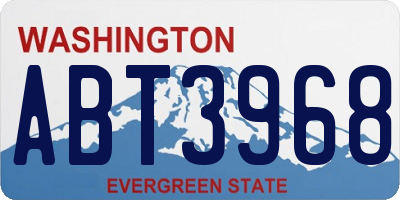 WA license plate ABT3968