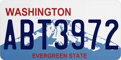 WA license plate ABT3972