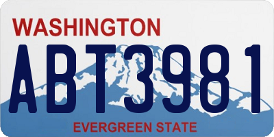 WA license plate ABT3981