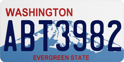WA license plate ABT3982