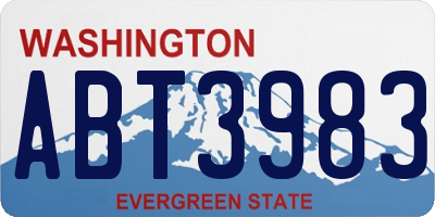 WA license plate ABT3983