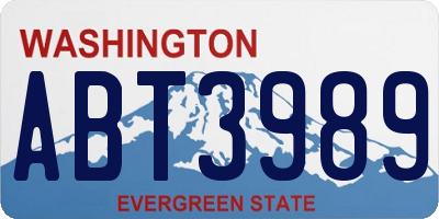 WA license plate ABT3989
