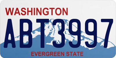 WA license plate ABT3997