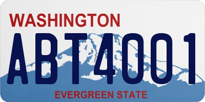 WA license plate ABT4001