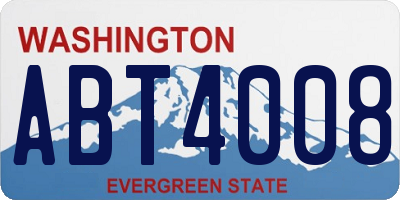 WA license plate ABT4008