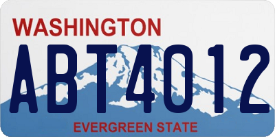 WA license plate ABT4012