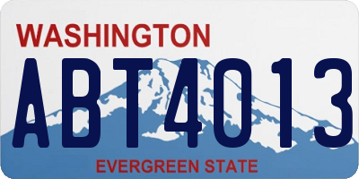 WA license plate ABT4013