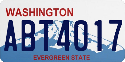 WA license plate ABT4017