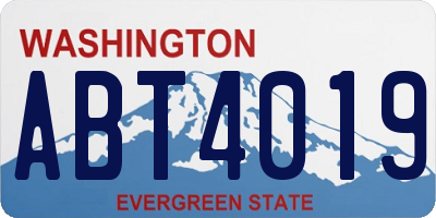 WA license plate ABT4019
