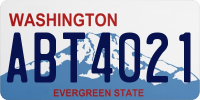 WA license plate ABT4021