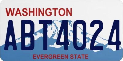 WA license plate ABT4024