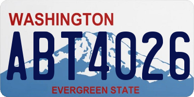 WA license plate ABT4026
