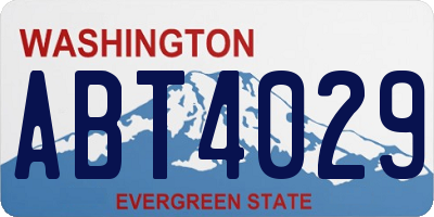 WA license plate ABT4029