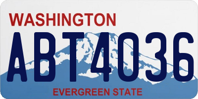 WA license plate ABT4036