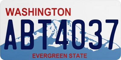 WA license plate ABT4037